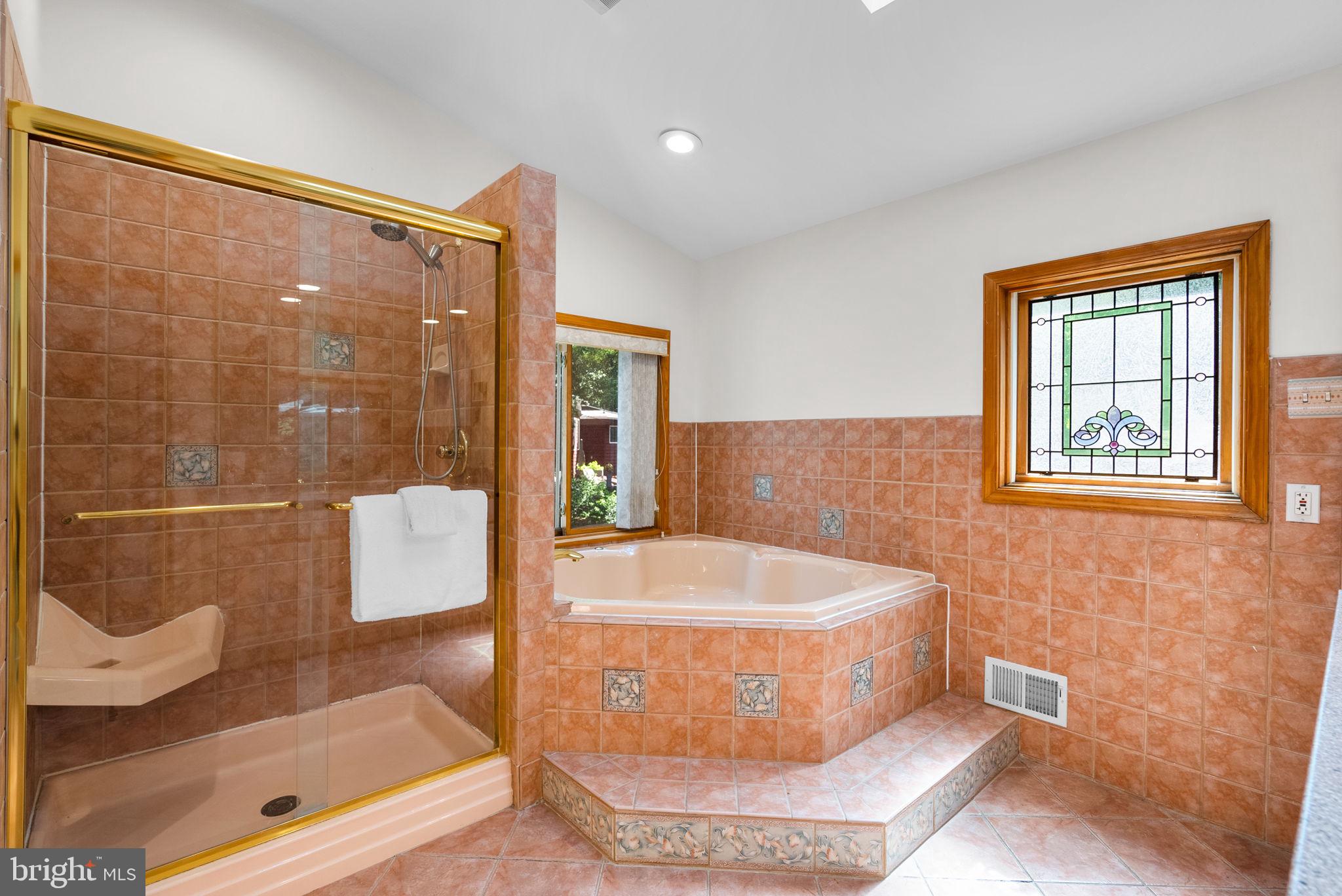 2816 Linden Lane Silver Spring, MD 20910 - Photo 28 of 62 a bath tub sitting next to a blue sink and a shower