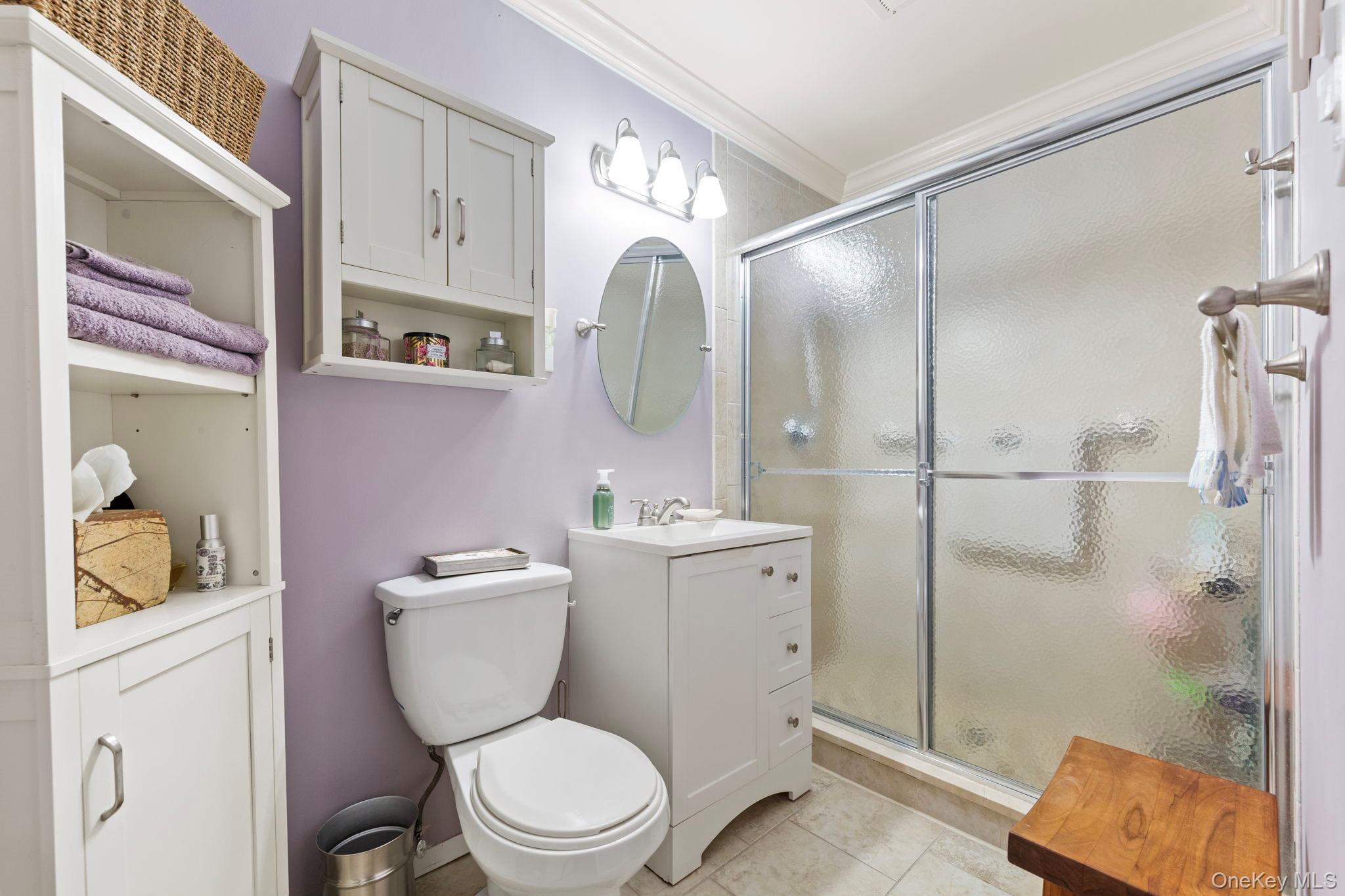 248 Mariners Way Copiague, NY 11726 - Photo 8 of 18 a bathroom with a toilet a sink and a shower