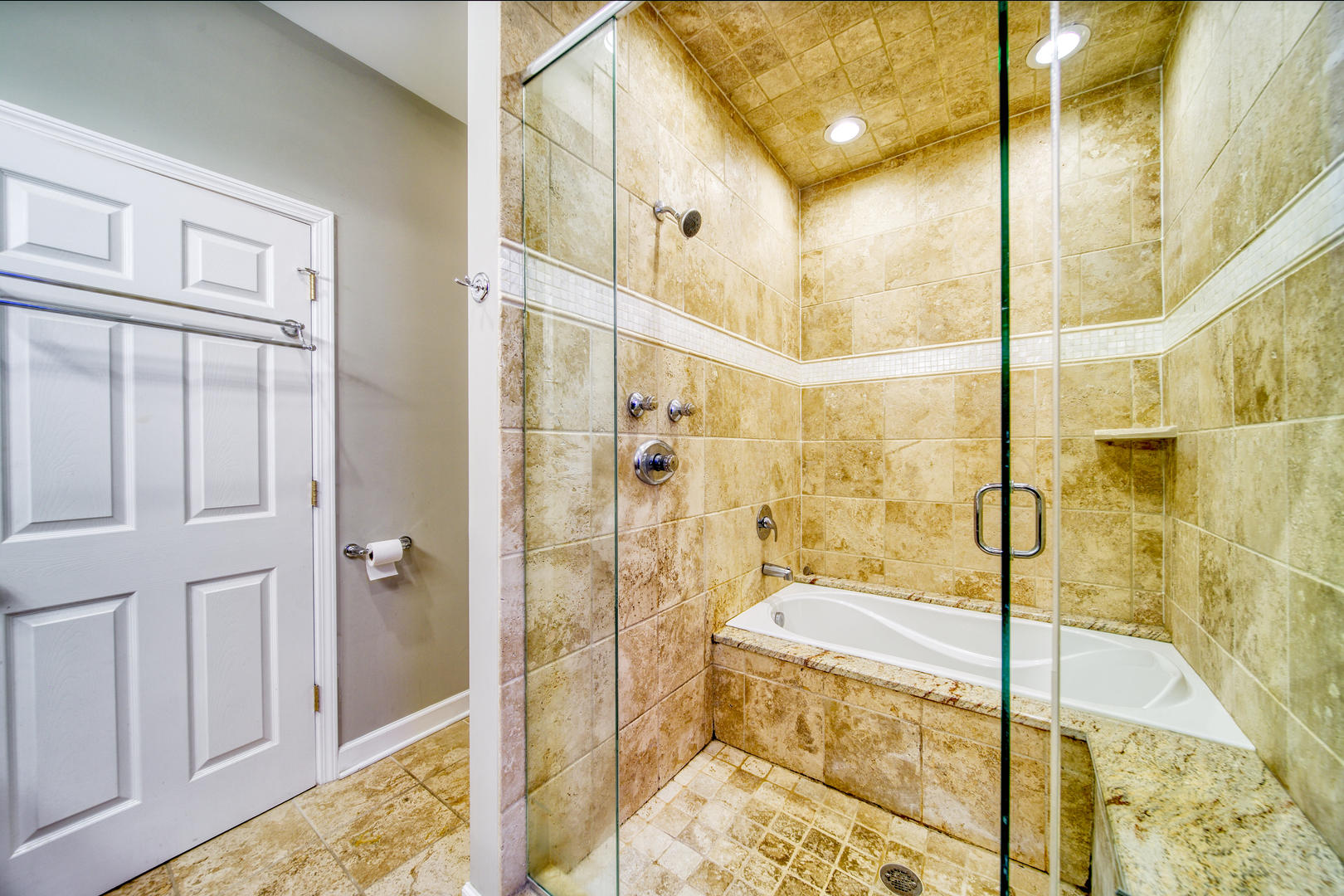 1663 North Richmond Street Chicago, IL 60647 - Photo 14 of 29 a bathroom with a glass shower door and a glass door shower