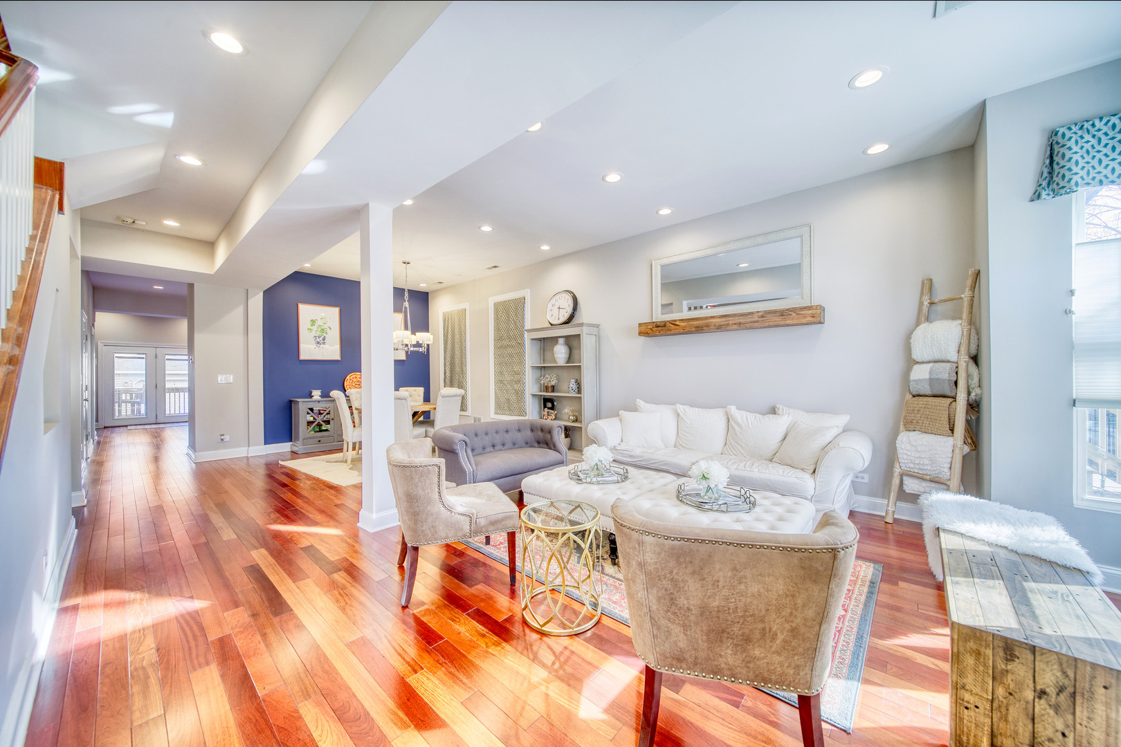 1663 North Richmond Street Chicago, IL 60647 - Photo 2 of 29 a living room with fireplace furniture and a wooden floor