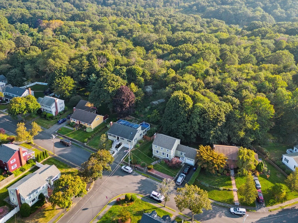 13 Surrey Road Salem, MA 01970 - Photo 38 of 42 an aerial view of a house with swimming pool and outdoor seating