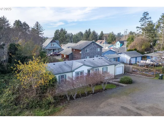a view of a town with big houses