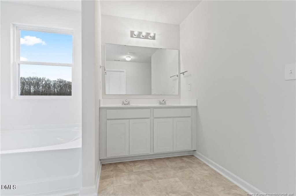 100 Rubyfield Court Fremont, NC 27830 - Photo 29 of 38 a bathroom with a sink and a mirror