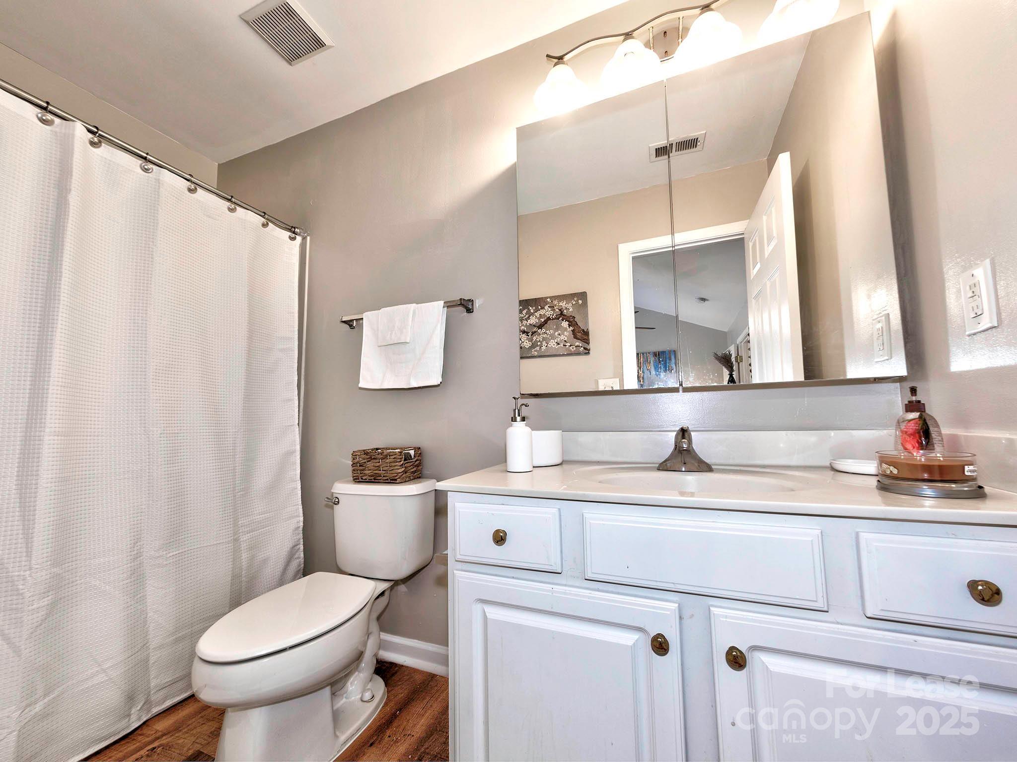 11316 Morgan Valley Lane Charlotte, NC 28270 - Photo 17 of 33 a bathroom with a toilet sink and mirror