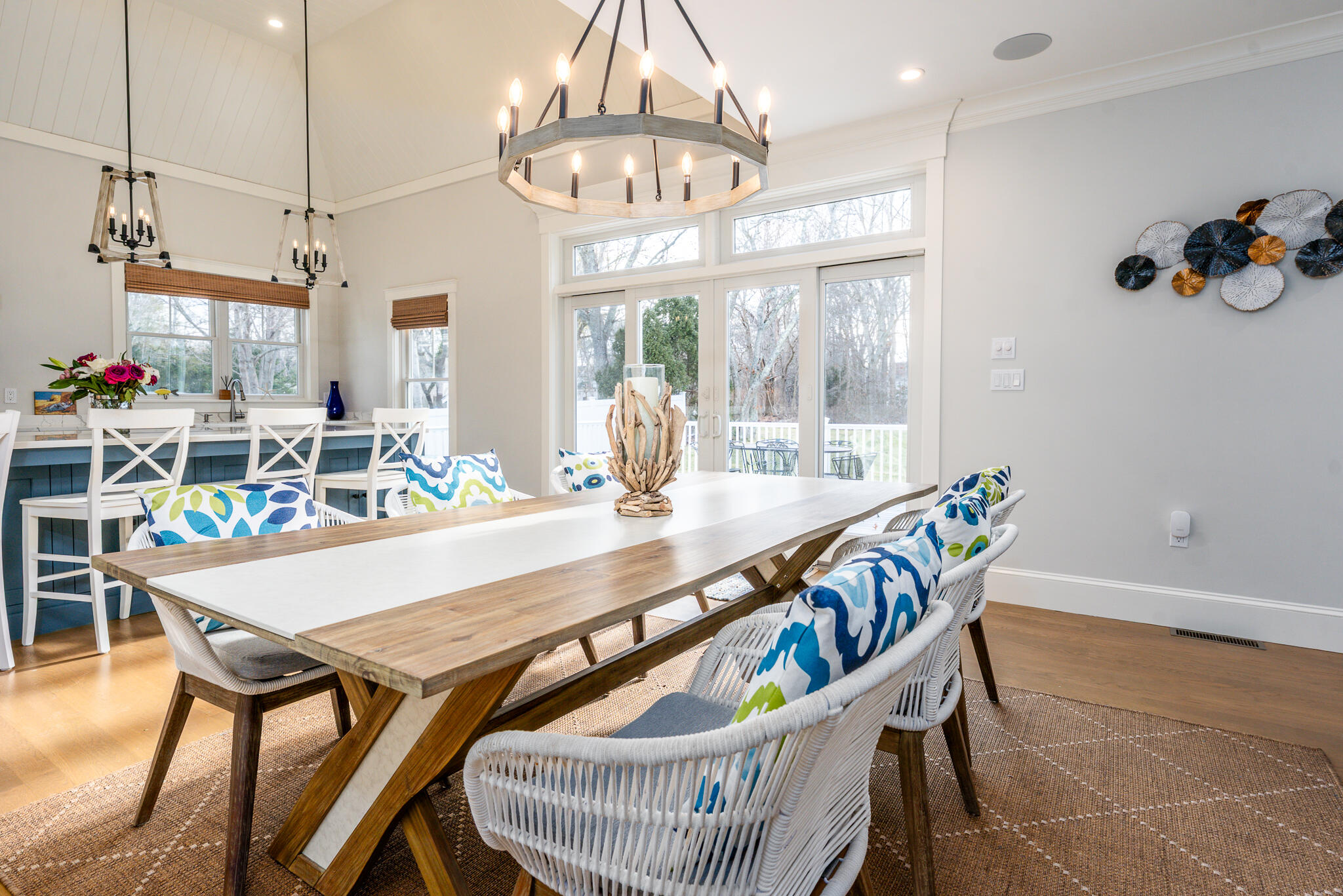 67 Fire Station Road Osterville, MA 02655 - Photo 14 of 53 a dining room with furniture a chandelier and wooden floor