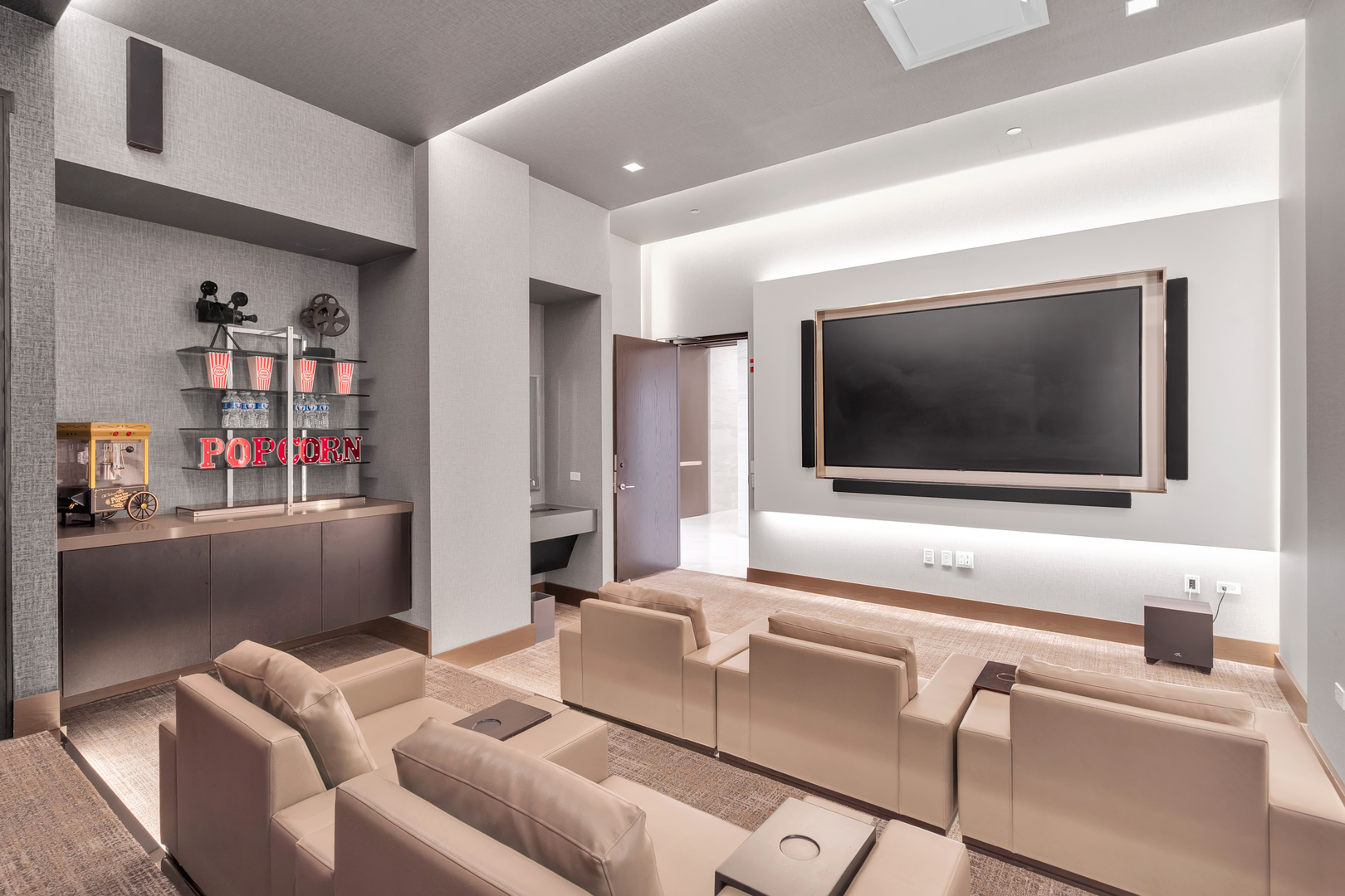 363 East Wacker Drive, Unit 1402 Chicago, IL 60601 - Photo 53 of 75 a living room with furniture and a flat screen tv