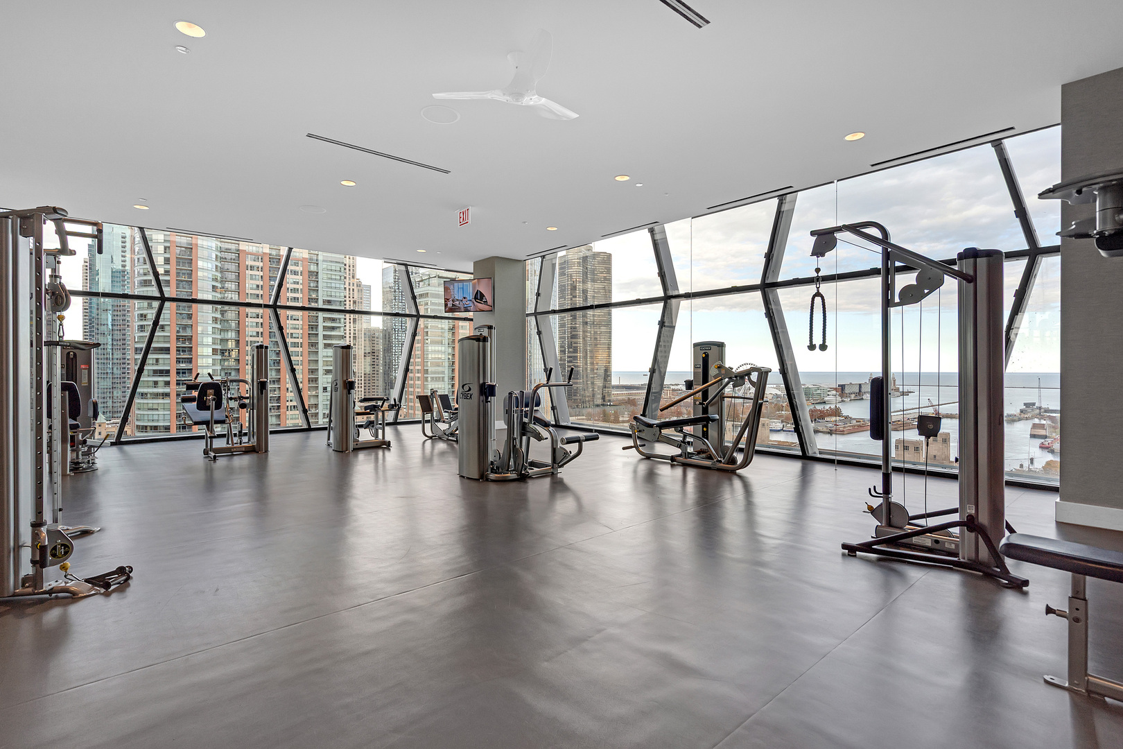 363 East Wacker Drive, Unit 1402 Chicago, IL 60601 - Photo 64 of 75 a view of a room with gym equipment