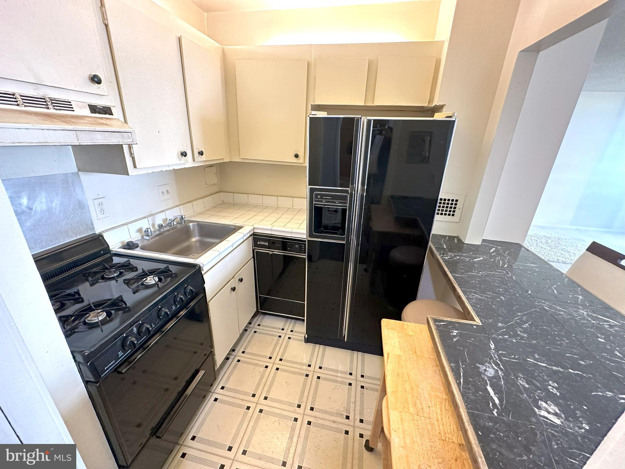 5500 Friendship Boulevard, Unit 1125N Chevy Chase, MD 20815 - Photo 6 of 48 a kitchen with a stove a refrigerator and a counter top space