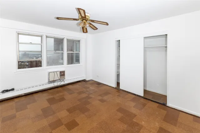 an empty room with windows