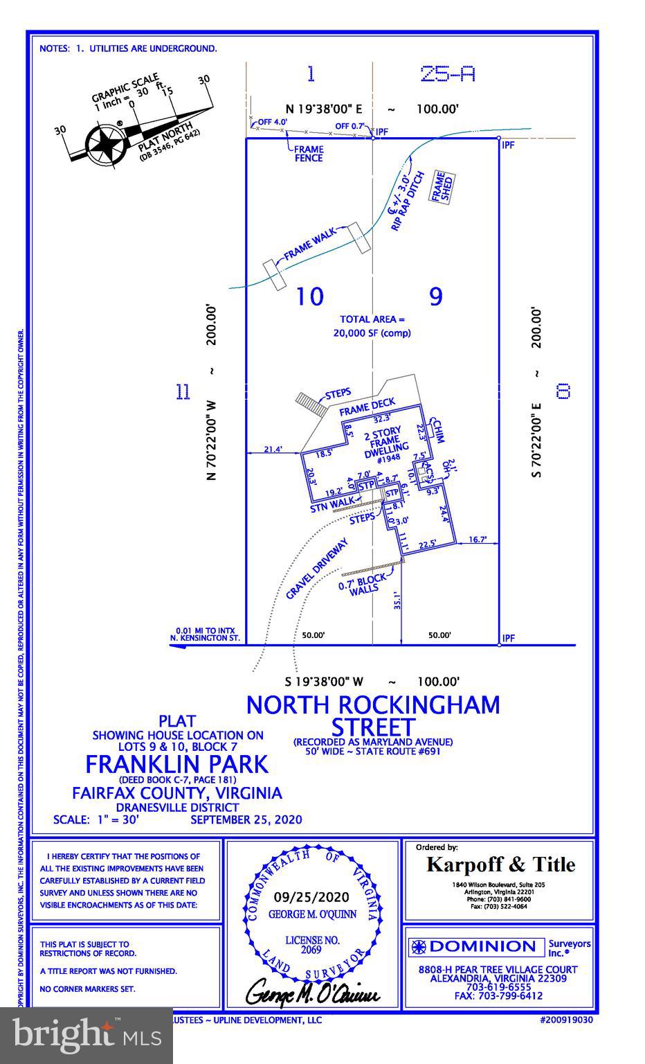 1948 Rockingham Street McLean, VA 22101 - Photo 3 of 6 Plat for viewing lot lines. Not updated