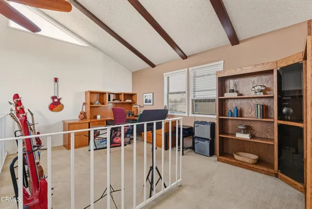 a view of a room with shelves