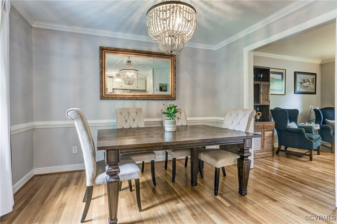 2005 Marroit Road Henrico, VA 23229 - Photo 8 of 40 Dining Room with crown and chair rail. View to LR.