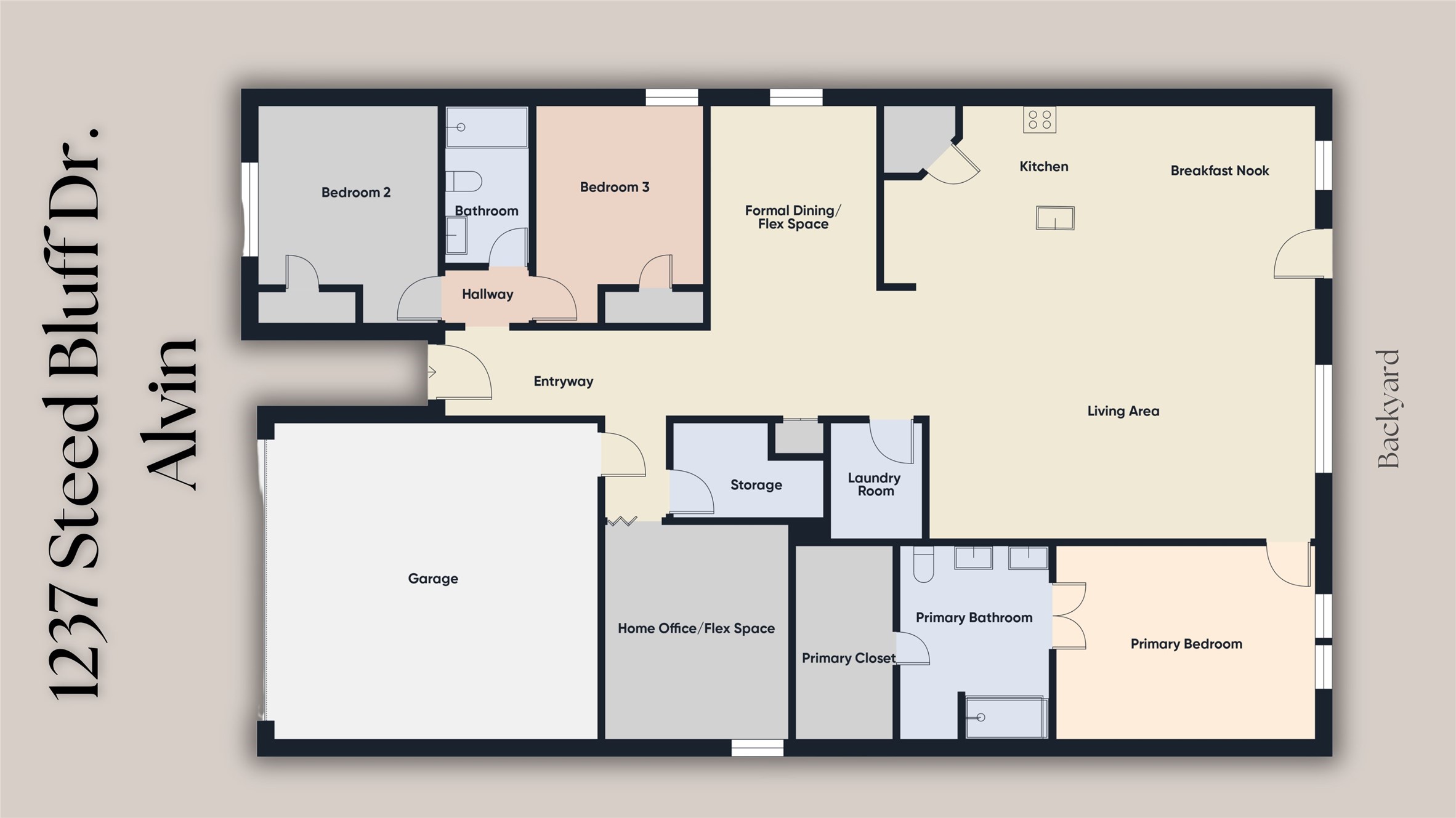 1237 Steed Bluff Drive Alvin, TX 77511 - Photo 50 of 50 Split floor plan with an open concept