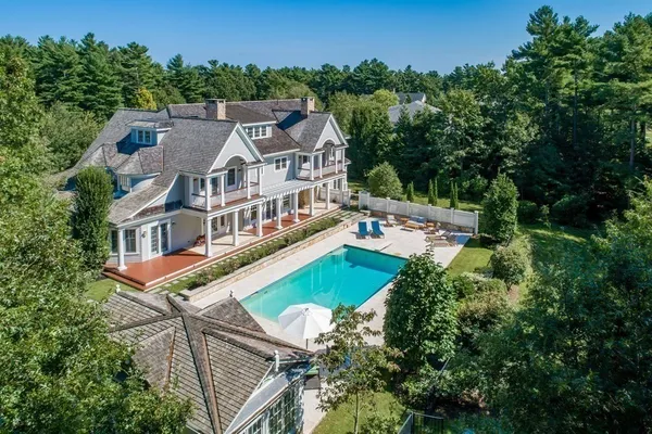 an aerial view of a house