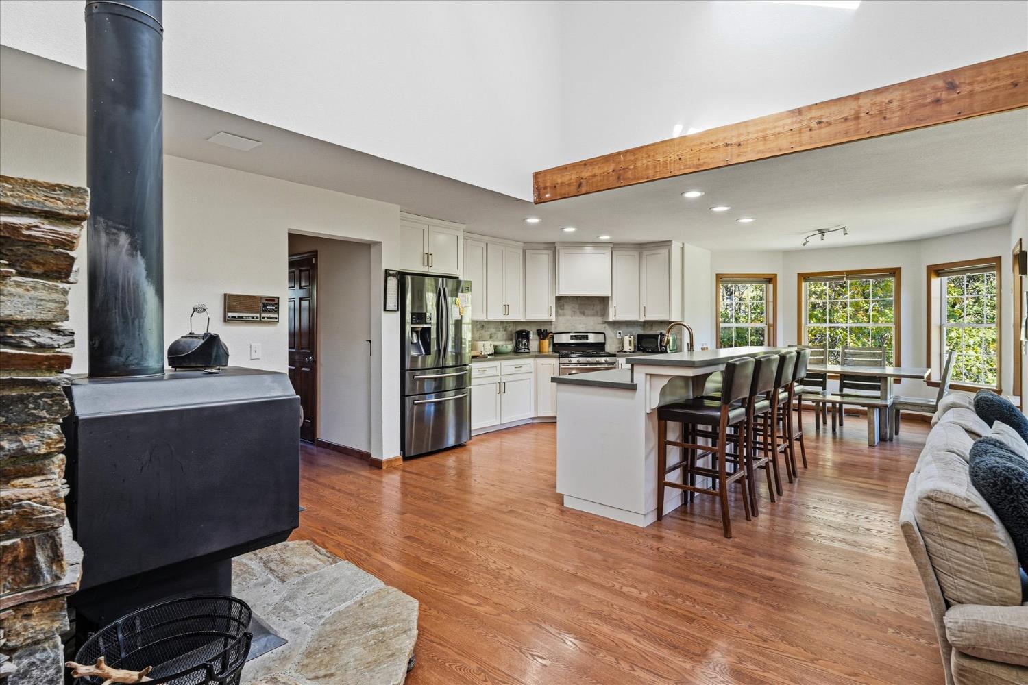 59484 Cascadel Road North Fork, CA 93643 - Photo 15 of 95 a living room with stainless steel appliances kitchen island granite countertop furniture and a view of kitchen