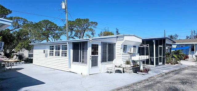 a view of a house with a patio