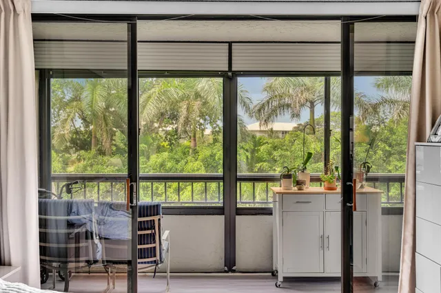 a view of a large window with an outdoor view