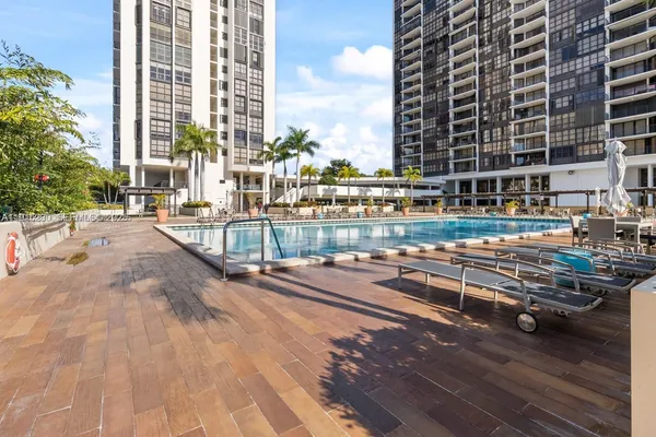 a view of a city with tall buildings