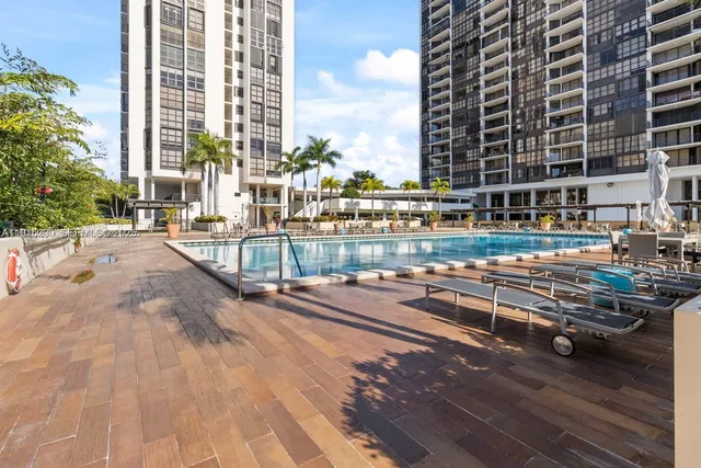 a view of a city with tall buildings