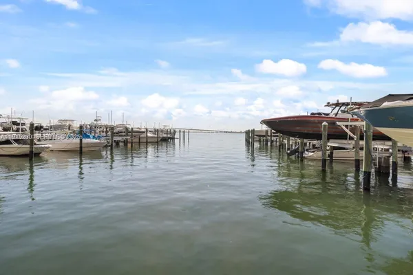 a view of a lake with a sitting space