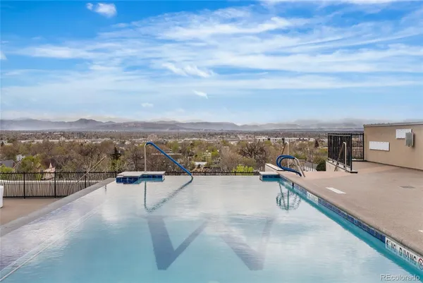 an outdoor space with furniture