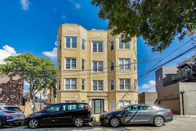 a car parked in front of a building