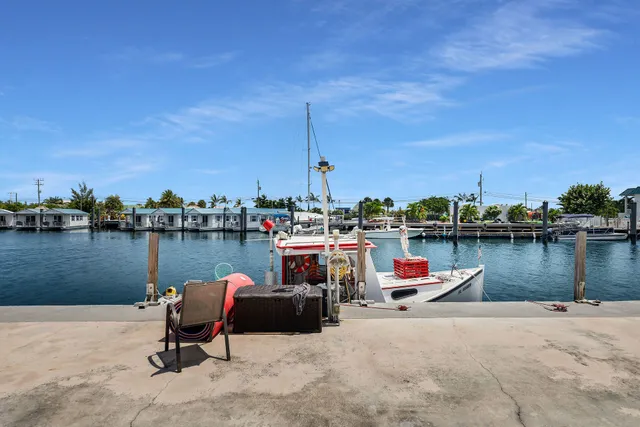 a view of a lake with a terrace