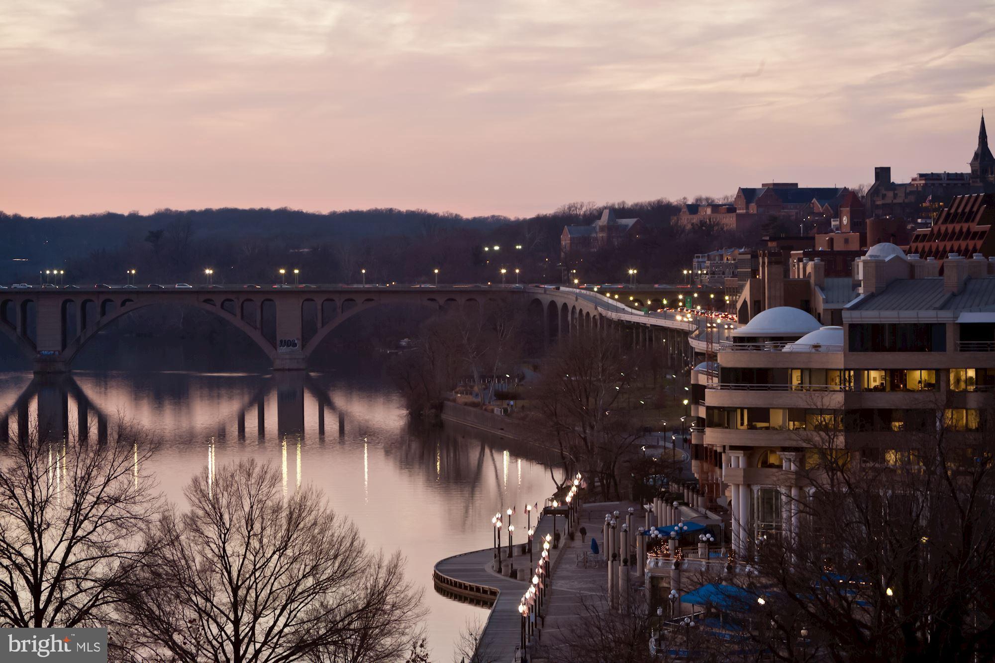 3030 K Street Northwest, Unit 210 Washington, DC 20007 - Photo 48 of 49 Neighborhood - Georgetown & the Key Bridge at Dusk