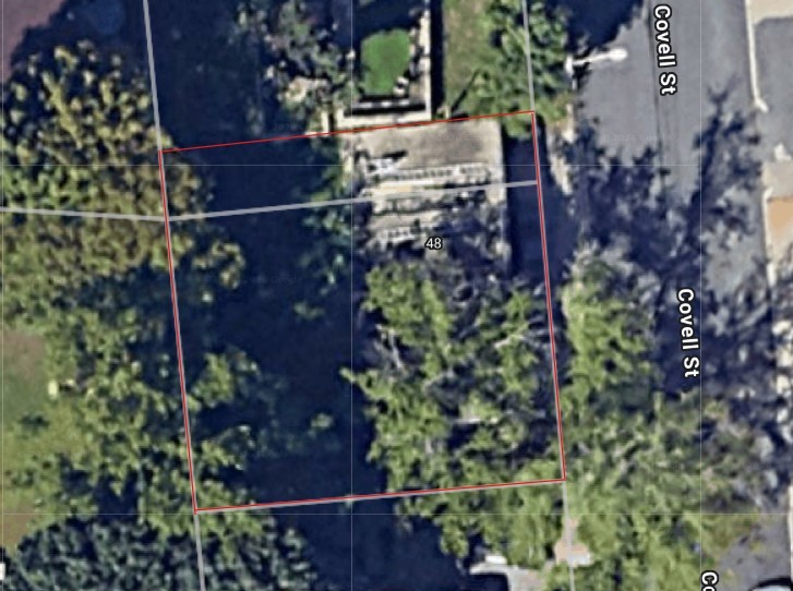 48 Covell Street Providence, RI 02909 - Photo 3 of 3 Red outline shows the approximate new lot boundaries.