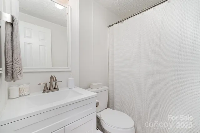 a bathroom with a sink a toilet and vanity