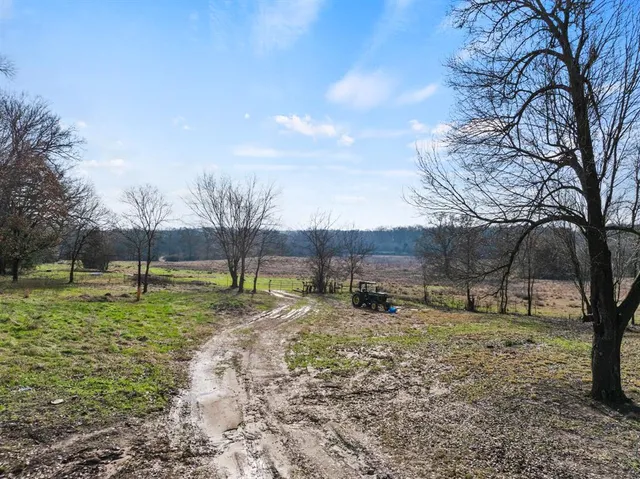 a backyard of a house with lots of green space
