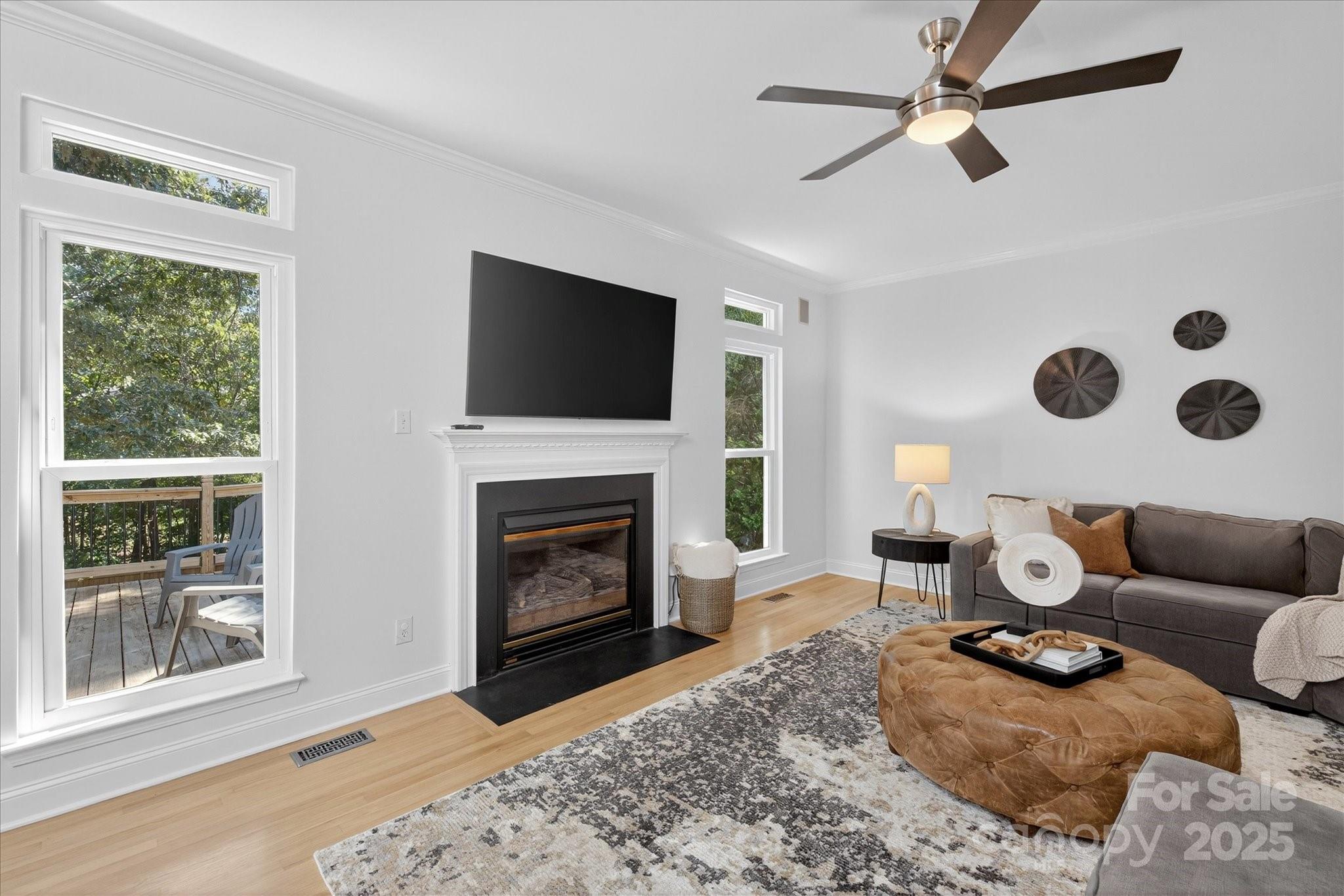 209 Whitegrove Drive Fort Mill, SC 29715 - Photo 21 of 48 a living room with furniture a flat screen tv and a fireplace