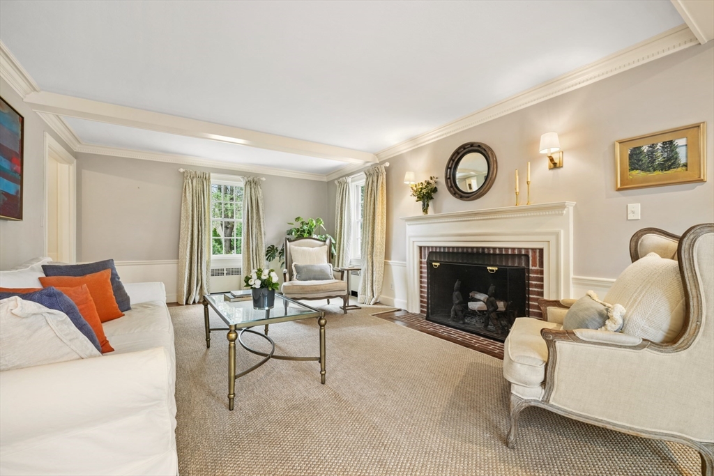 21 Alden Road Wellesley, MA 02481 - Photo 5 of 36 a living room with furniture and a fireplace