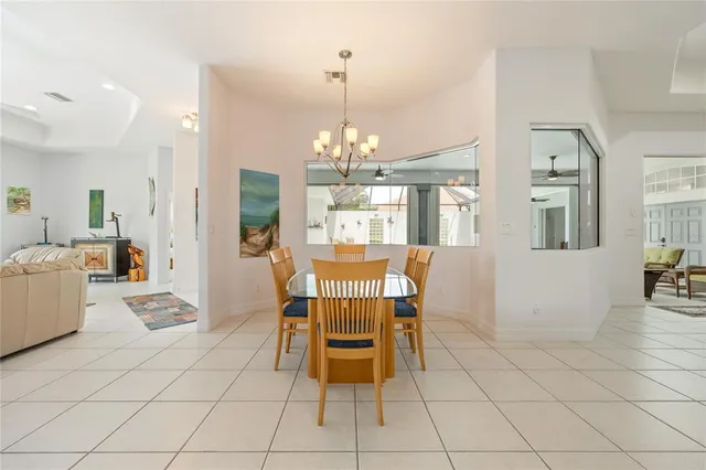 a dining room well furnished