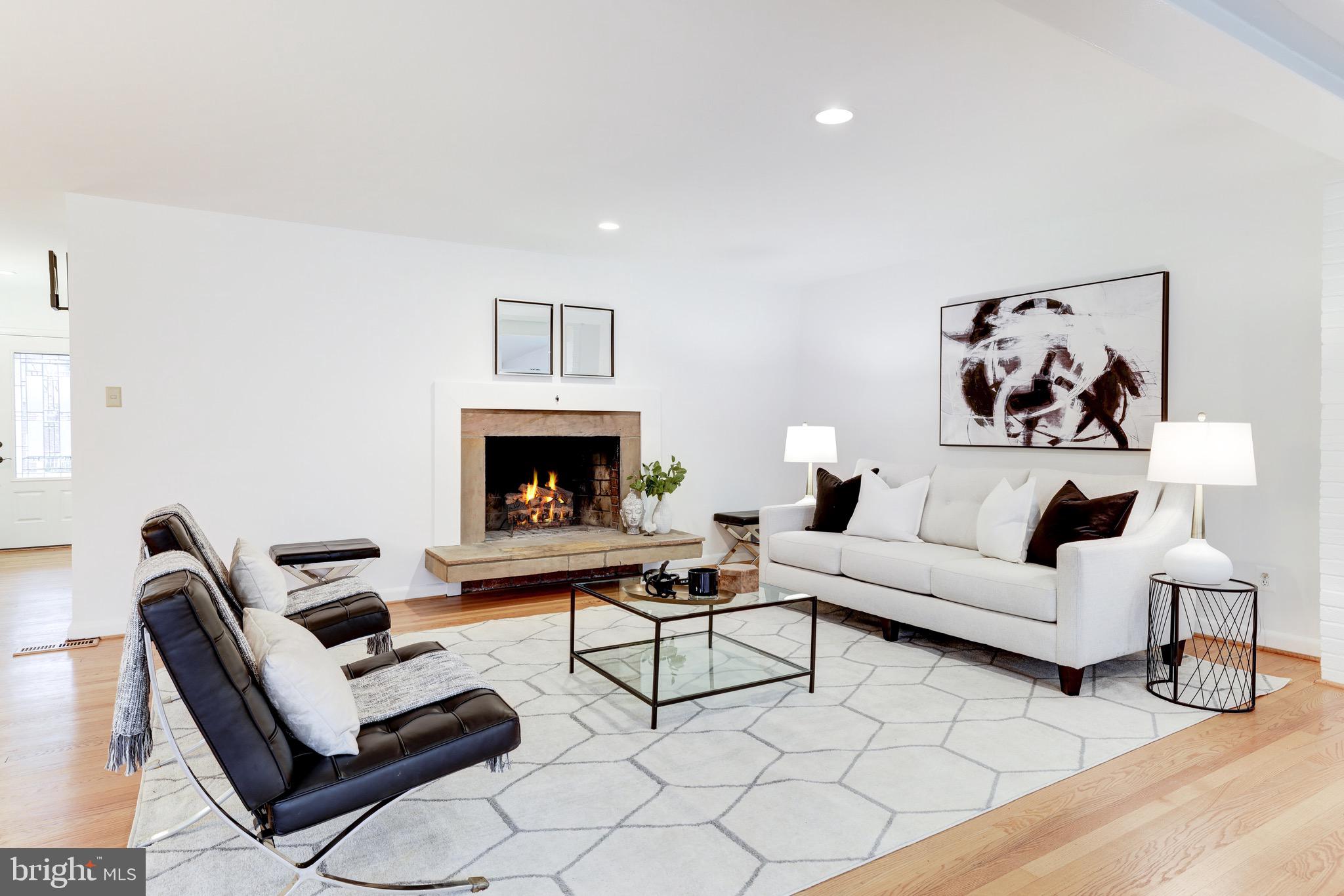 4019 24th Road North Arlington, VA 22207 - Photo 4 of 27 Living Room with Wood-Burning Fireplace