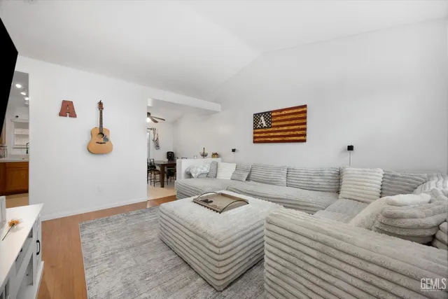 a living room with furniture and a couch