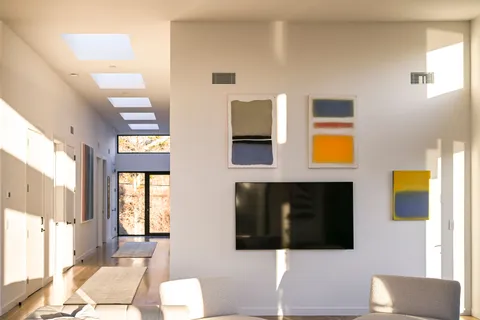 a view of kitchen and living room