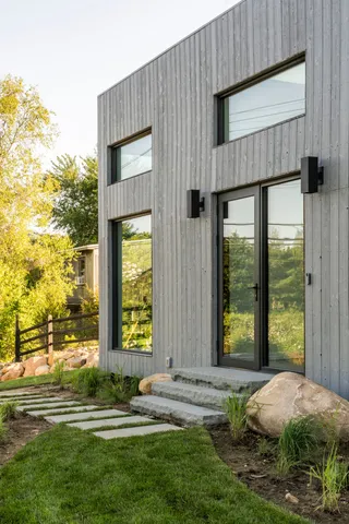 a view of a backyard with a garden