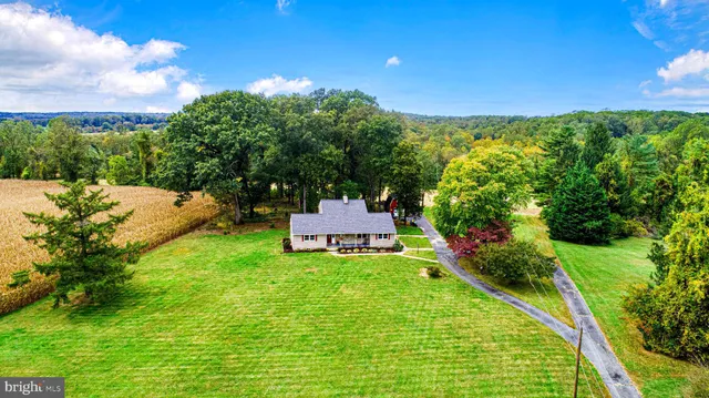 a garden view with a seating space