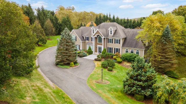 an aerial view of a house
