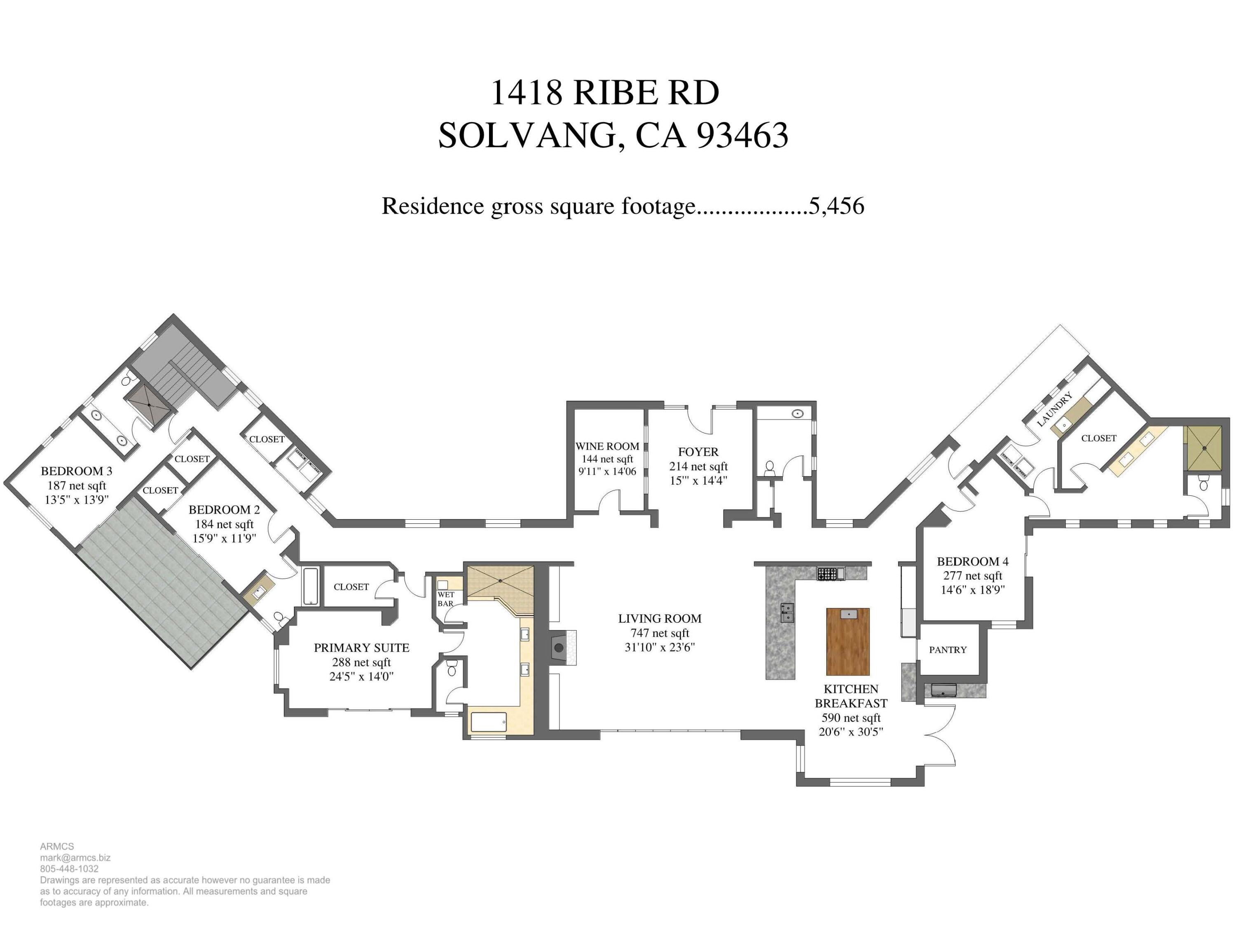 1418 Ribe Road Solvang, CA 93463 - Photo 45 of 46 Floor Plan 1