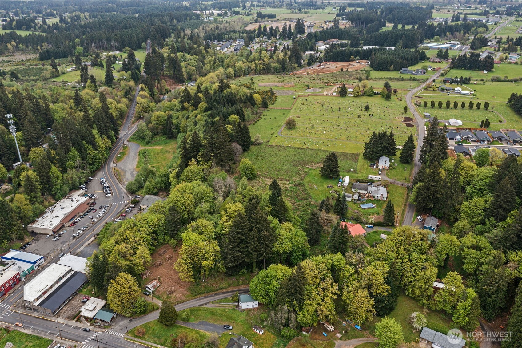 0 Southeast Cowlitz Road Winlock, WA 98596 - Photo 4 of 14 an aerial view of residential houses with outdoor space