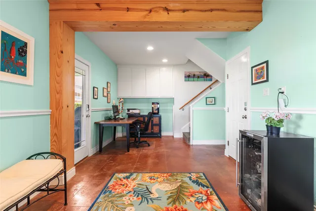 a view of a swimming pool with a yard