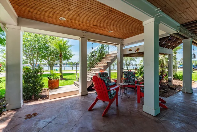 a view of living room with furniture and garden