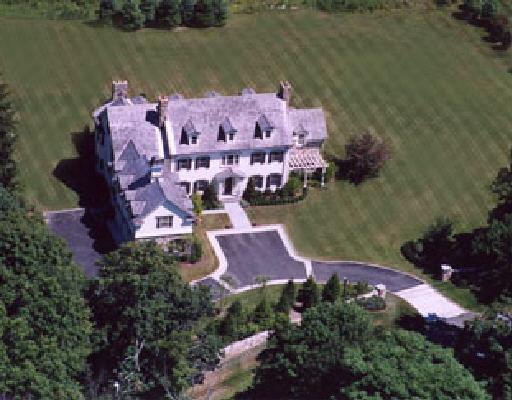 413 Ponus Ridge Road New Canaan, CT 06840 - Photo 1 of 1 an aerial view of house with outdoor space and lake view