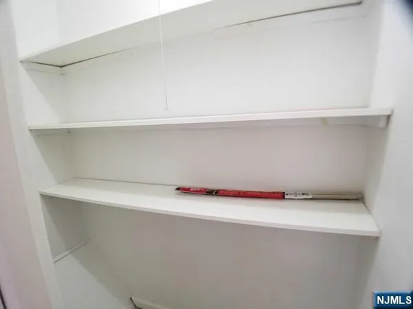 a close up of a shelf