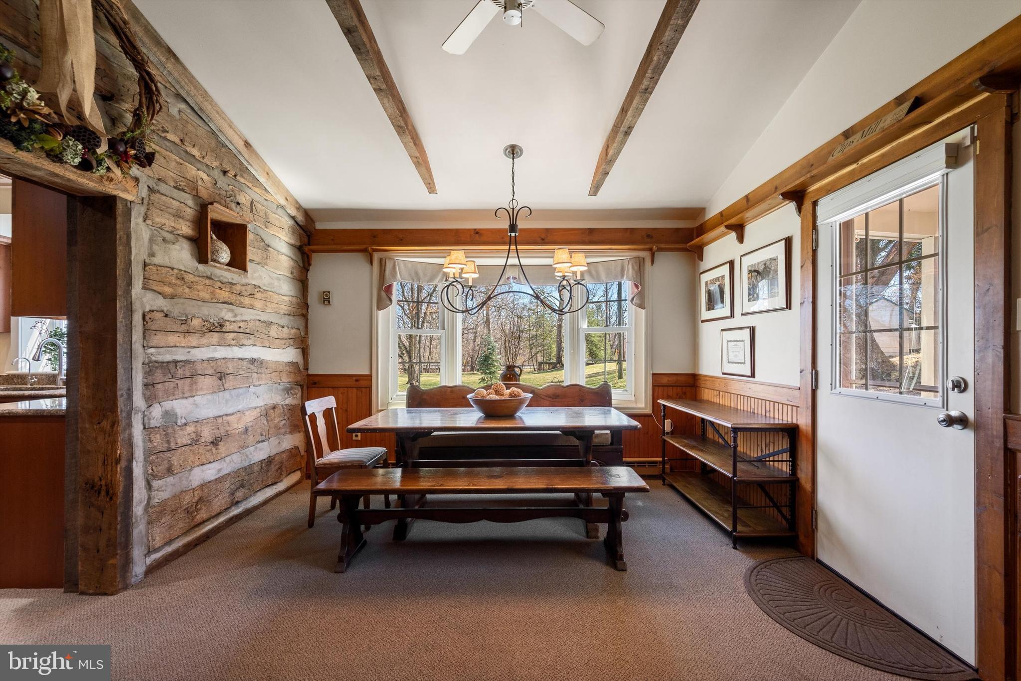 6517 Kabletown Road Charles Town, WV 25414 - Photo 54 of 110 Dining Area with exposed logs