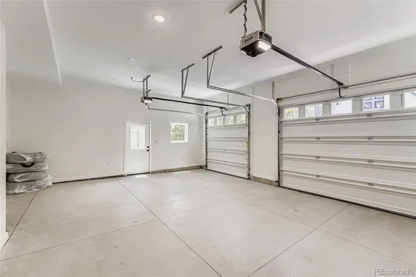 a view of a garage with furniture