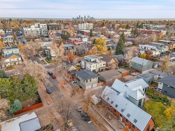 an aerial view of a city