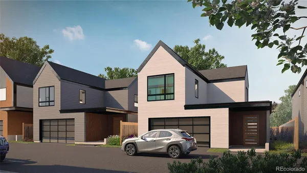 a car parked in front of a house